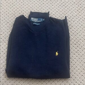 Polo by Ralph Lauren Men's Dark Blue V-Neck Sweater
